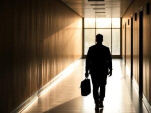questinate benefits of exercising at home daily, Walking Silhouette on a hallway walking briskly